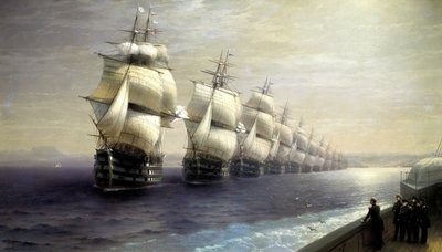 Parade de la flotte de la mer Noire en 1849, 1886 - Ivan Konstantinovich Aivazovsky
